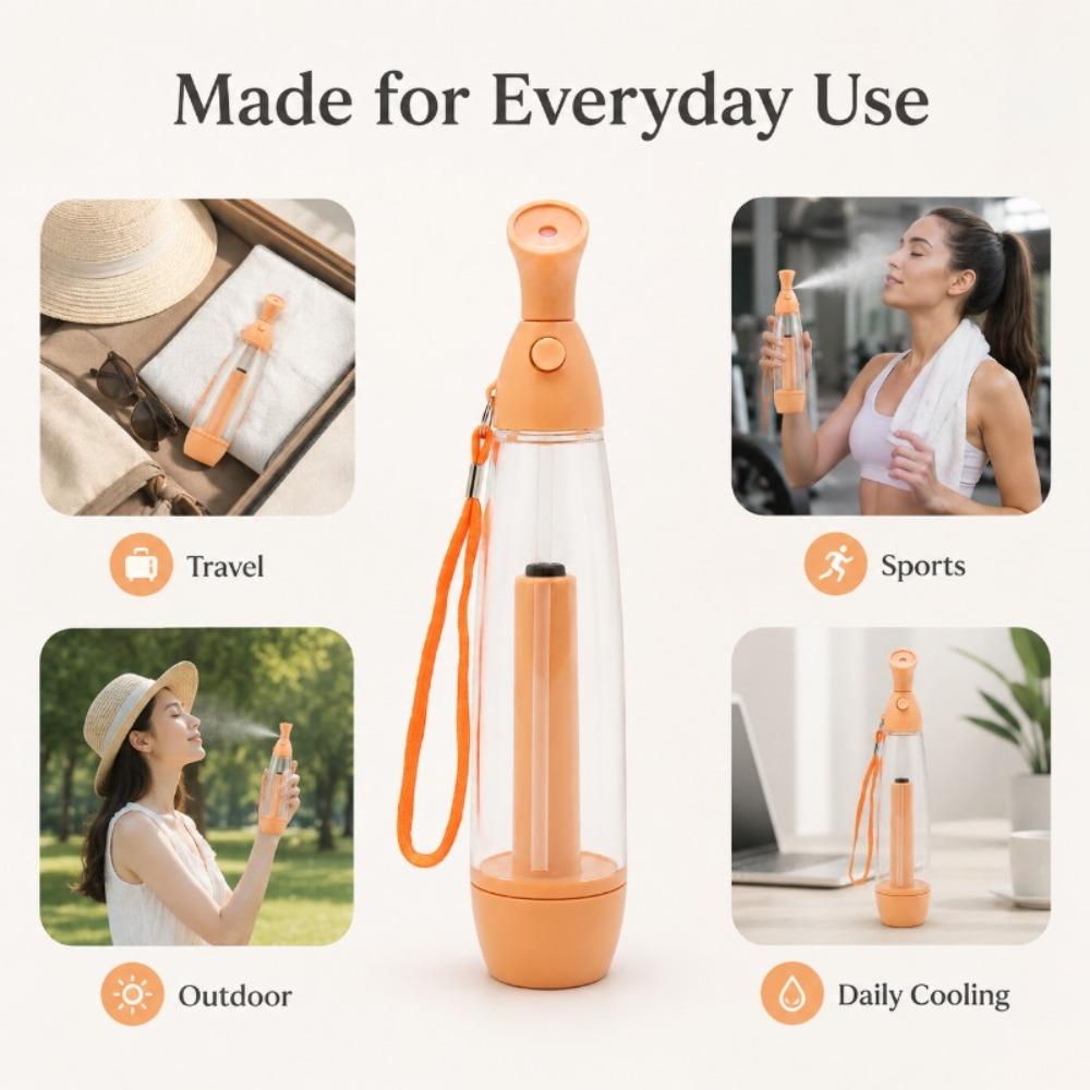 Refillable Summer Cooling Water Spray Bottle Personal Face Moisturizing Mist Dispenser Sports