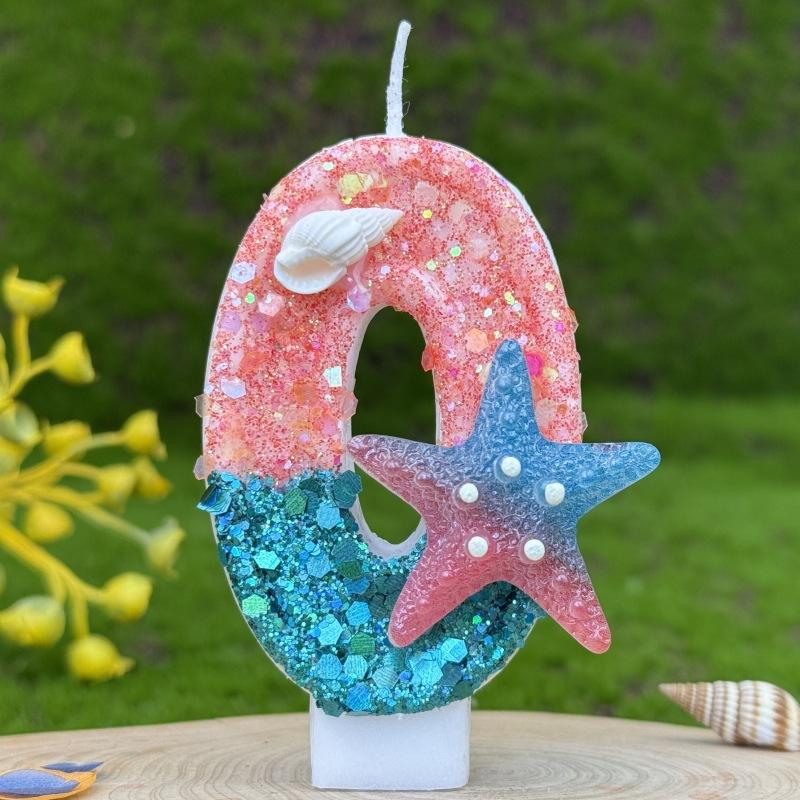

Creative Digital Birthday Candle Cake Party Decoration First Birthday Candle Handmade Diy Ocean Starfish 0