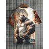 Men's 3D Printed Round Neck Casual T-shirt for Summer Wear Lightweight Breathable Trendy Versatile No Pressure Bear Pattern T-shirt