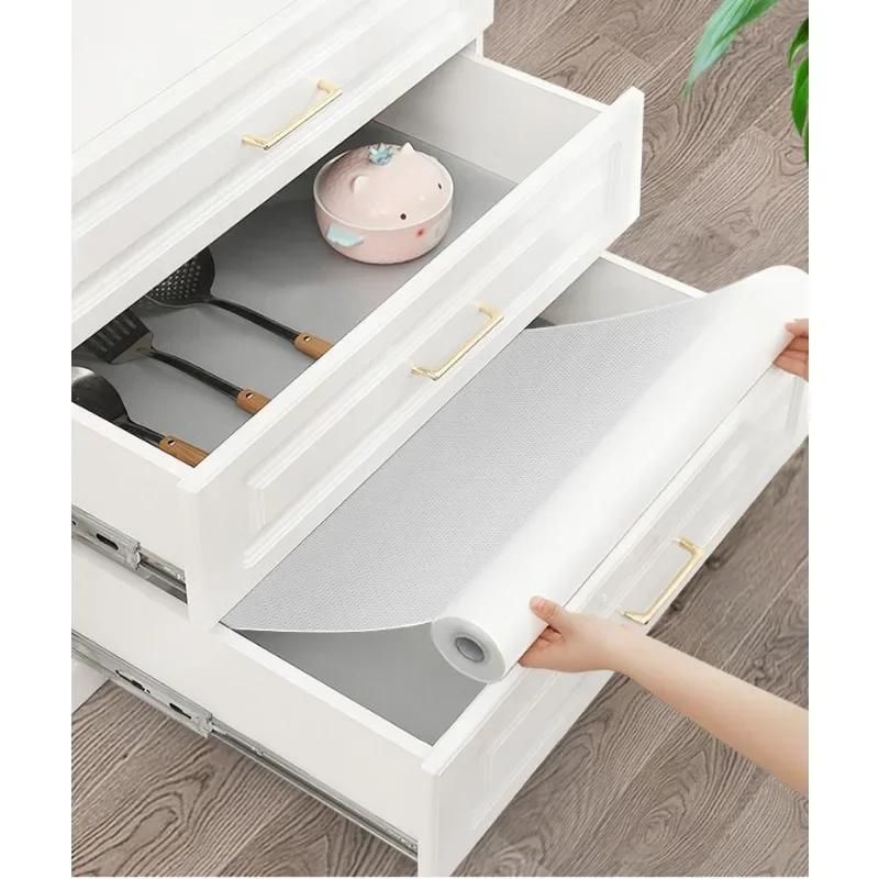 Wiederverwendbare Schubladeneinlagen Waschbare Staubdichte und Rutschfeste Platzsets Küchenschrankmatten Kühlschrank Rutschfeste Einlagen Regalpapier