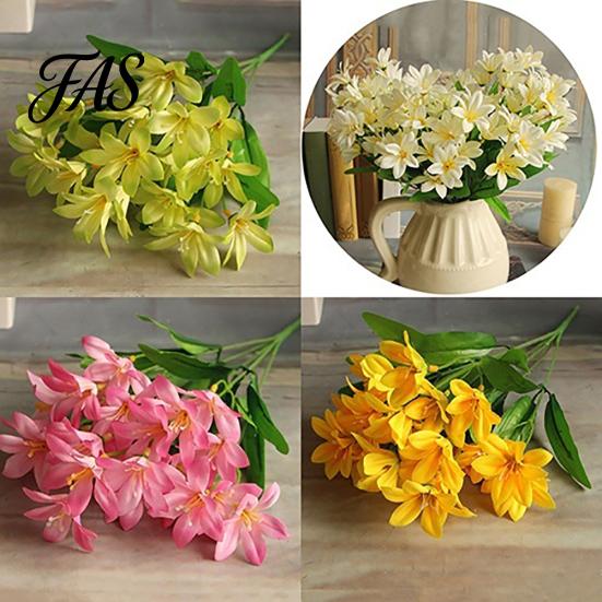1 Boeket Kunstmatige Fake Mini Lelie Bloem Plant Home Office Wedding Party Decor