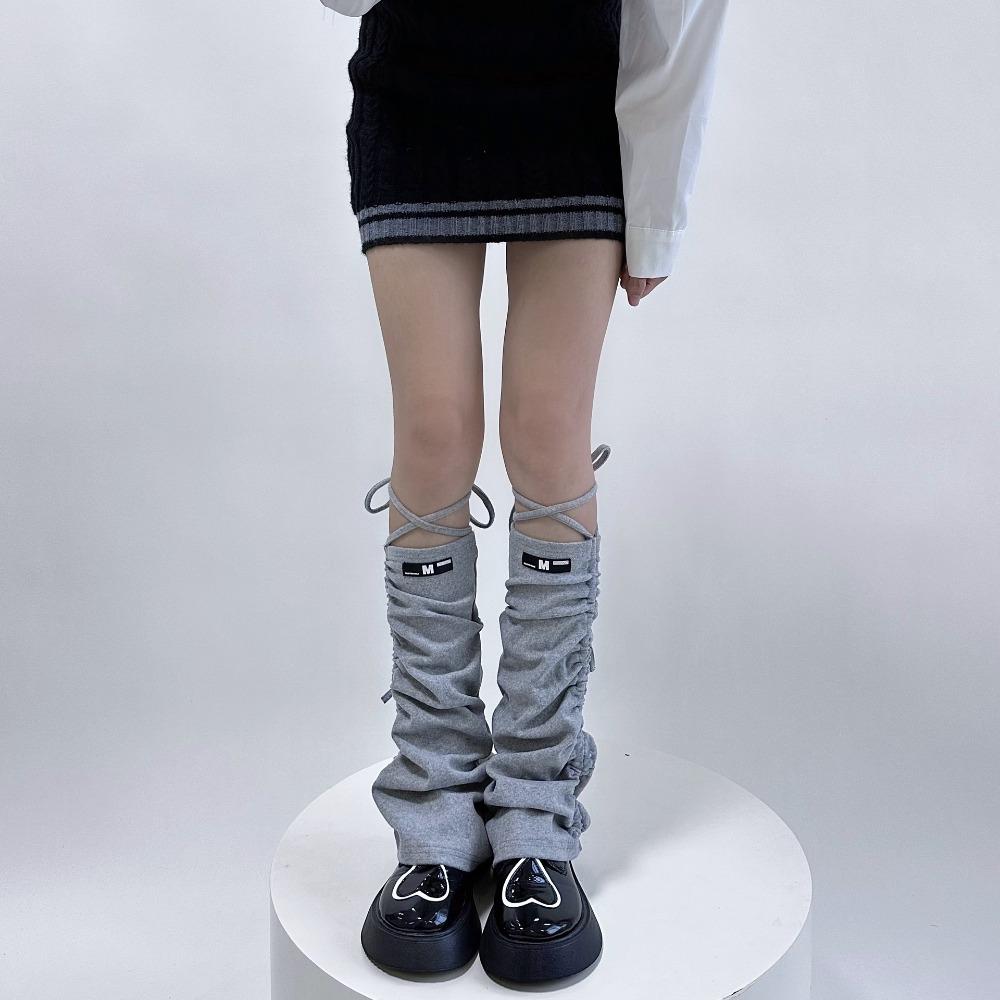 Y2k Striped Foot Covers Horn Drawstring Strap Boot Socks New Ankle Warmer  Autumn Winter