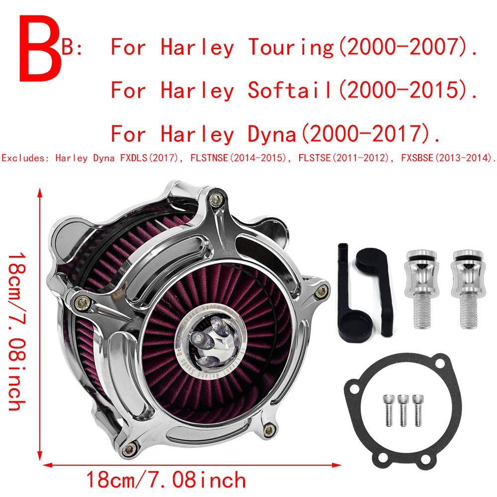 RSD Turbine Air Cleaner Chrome Intake Filter For Harley Sportster XL 48 883 Dyna V-Rod Softail Fat Boy Touring Ultra FLHR FLHX