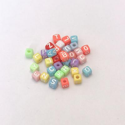 High Quality 500g/Bag Colorful Acrylic Cube Letter Beads 5MM Square A-Z Alphabet Charms for Bracelet Necklace Jewelry Making DIY