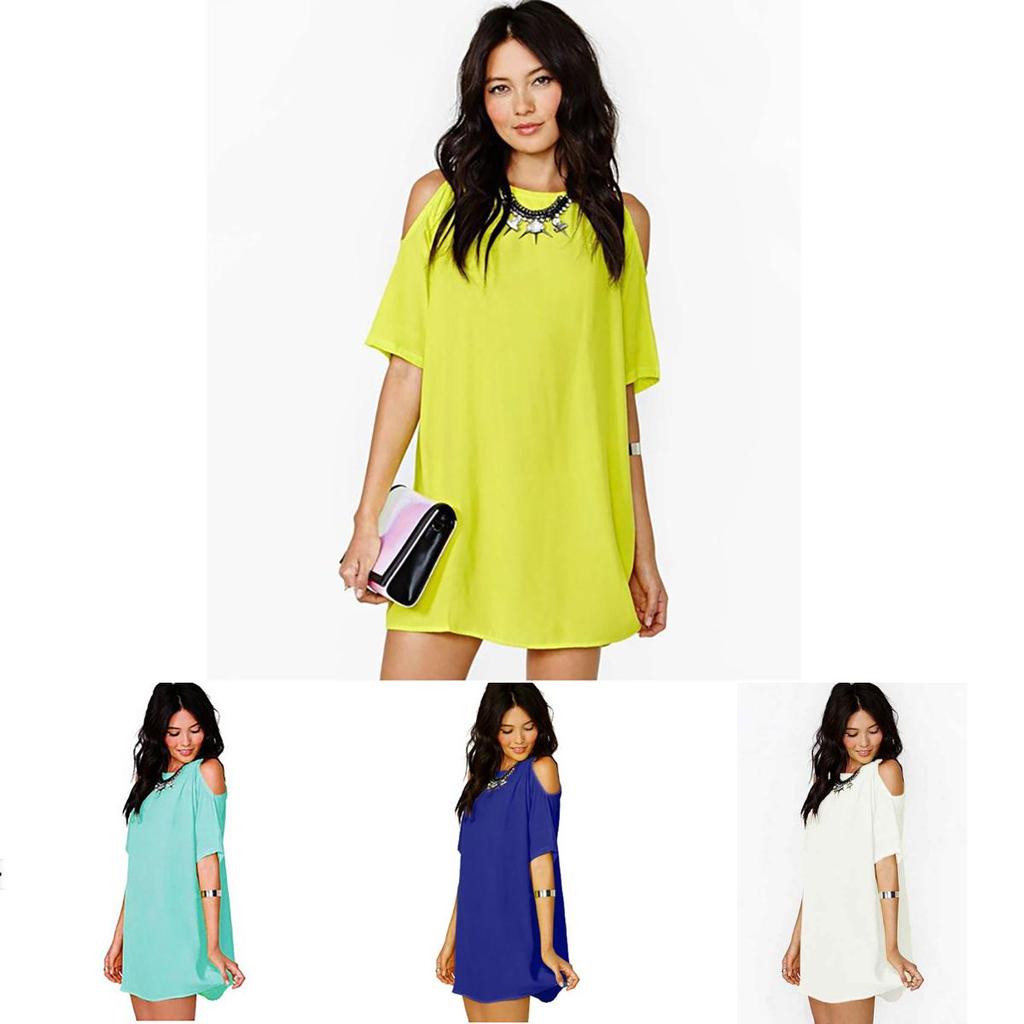 No Ip Included Polyester Short Sleeve Off Shoulder Dress For Casual Summer Wear