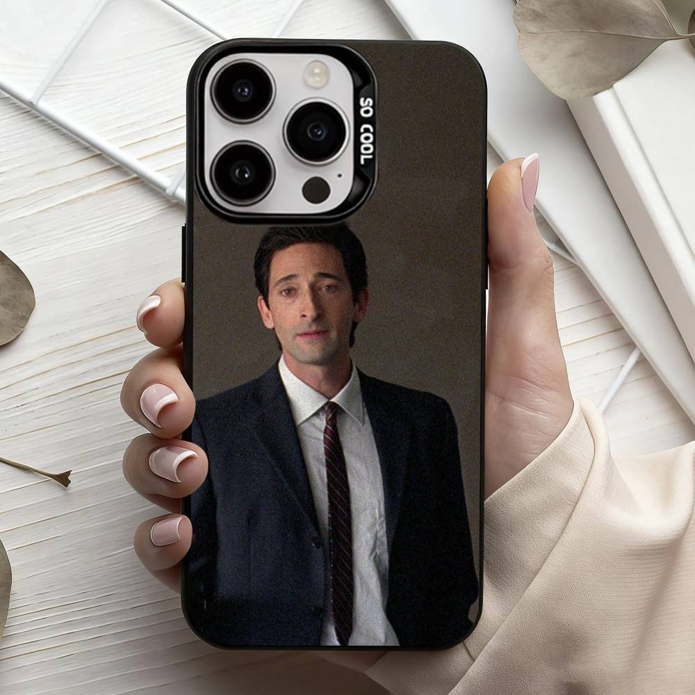COOL A-Adrien B-Brody Actor Phone Case For iPhone17,16,15,14,13,12,11 Plus,Pro Max Black Candy Silver Phone Case