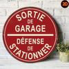 D Flat D Printed Vintage Style Round Aluminum Sign Garage Exit and No Parking Plaque Perfect for Bedroom Living Room Dini