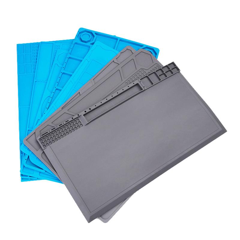 Heat-Resistant Magnetic Silicone Repair Mat for Electronics with Screw Holders and Soldering Stations
