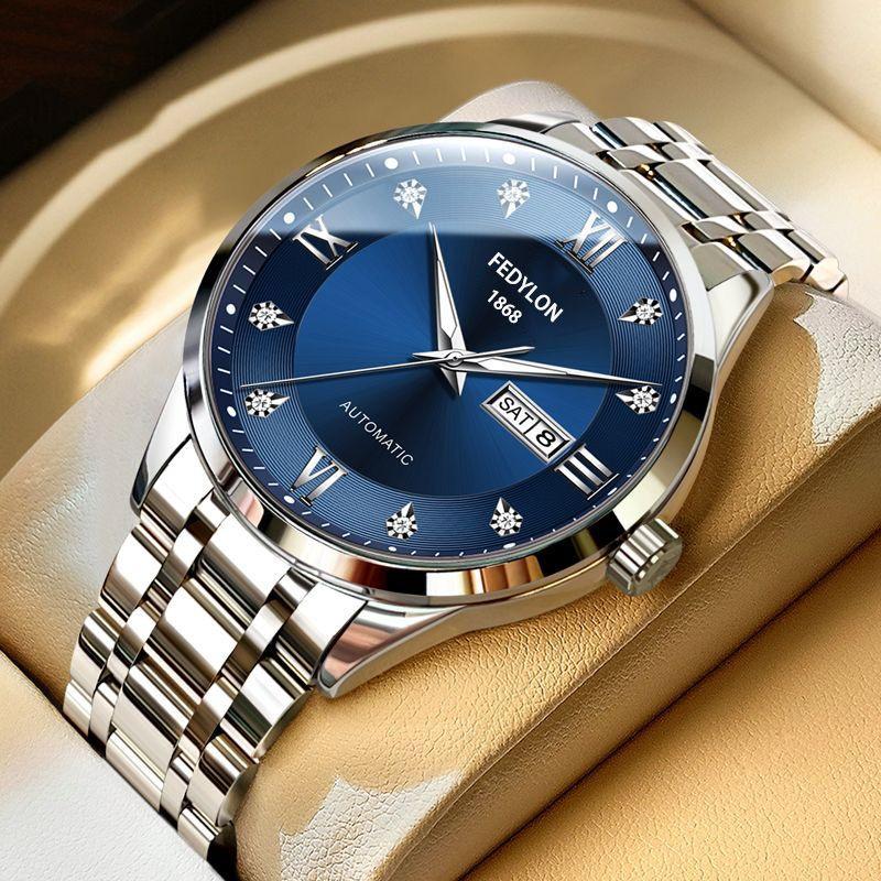 

Английский календарь автоматические немеханические часы мужские светящиеся в темноте водонепроницаемые деловые повседневные часы