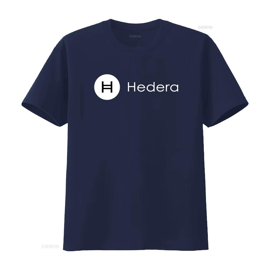 T-shirt con Logo Hedera Hashgraph a Tema Moneta per Fan HBAR vintage Lavata Traspirante Casual uomo Unisex abbigliamento designer grafica