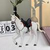 PVC Horse Figure Movable Joints Simulation Horse Figurine with Saddle Miniature Horse Model Collectible Toy Decoration Ornament