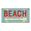 Beach Souvenir License Plate, Seaside Metal Sign 15x30cm