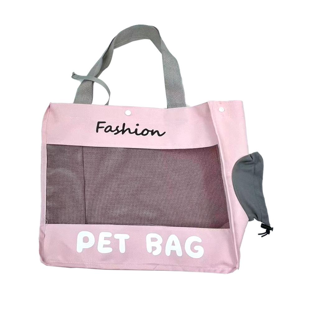 1 Stück Leinwand Haustier-Tragetasche Atmungsaktive Schulter-Netz-Handtasche für Katzen Hunde