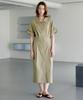 Ollibeudeollibeu Turn-Up Sleeve Shirt-Style Pintuck Dress Ow6Mo5410