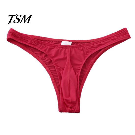 Men Thongs Briefs U Convex Breathable Elastic Transparent Ultra-soft Non-slip Low Rise Stretchy Underpants for Inner Wear
