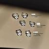 Ins Edge Four-Leaf Clover Micro-Inlaid Stud Ear Cuff Earrings: Shiny and Trendy Ear Bone Design