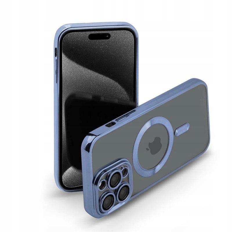 Case For Iphone 15 Pro Max Magsafe Reinforced Case Blue Case + Glass