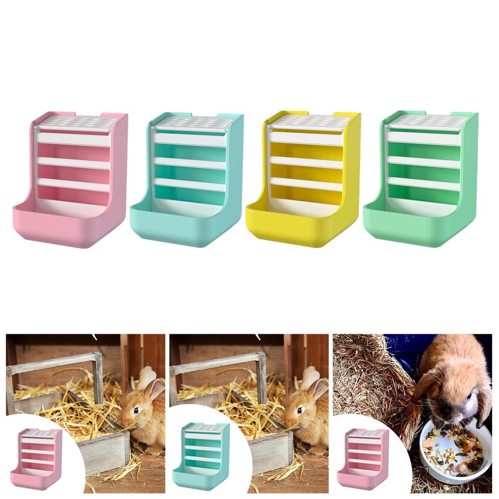 Rabbit Hay Rack Guinea Pigs Food Dispenser Sturdy Multifunction 2 in 1 Bunny Hay Dispenser Food Feeding Manger for Guinea Pig