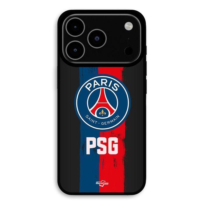 Coque Pour iPhone 17 Pro Max PSG logo fond noir Maniacase noir