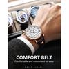 POEDAGAR Men Watch Fashion Chronograph Leather Quartz Watches Waterproof Luminous Sport Sport Wristwatch Six Needle Watch