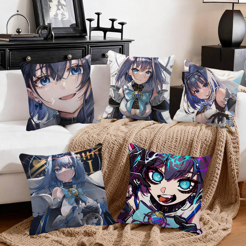 Anime OOuro Kronii Pillow Case Square Pillow Bedroom Sofa Leisure Comfort Cushion Car Home Decoration