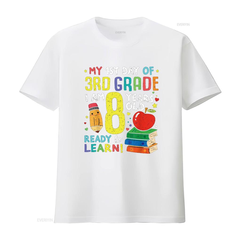 3rd Grade Back to First Day of School T Shirt Boys Girl  vintage Washed streetwear Top For Everyday Wear fashion Stretched
