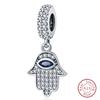 Fit 925 Silver Charms Beads Mysterious Devil's Eye Fatima's Hand Pendant Charms For Women Fine DIY Jewelry