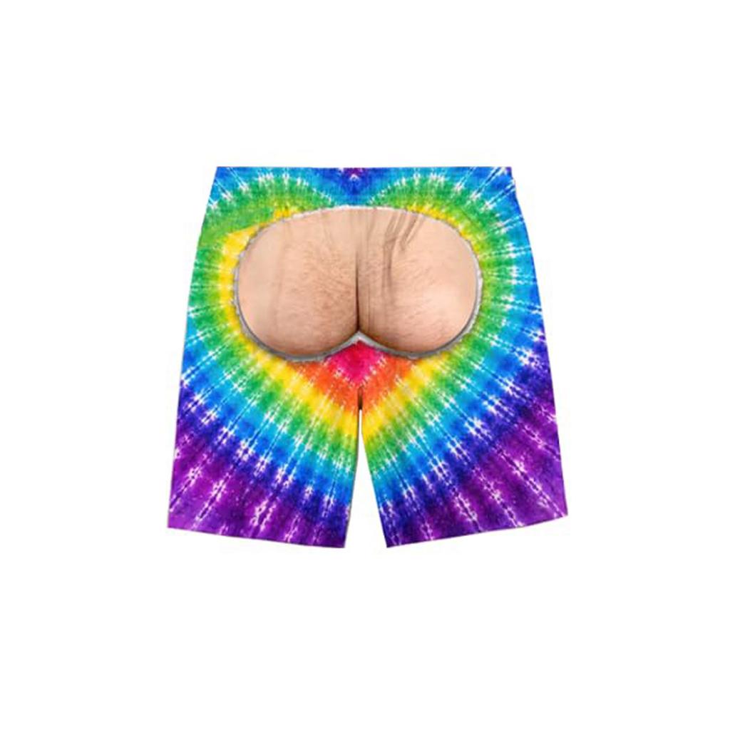 Men's Funny Print Elastic Waist Swim Trunks Beach Shorts for Pool and Beach