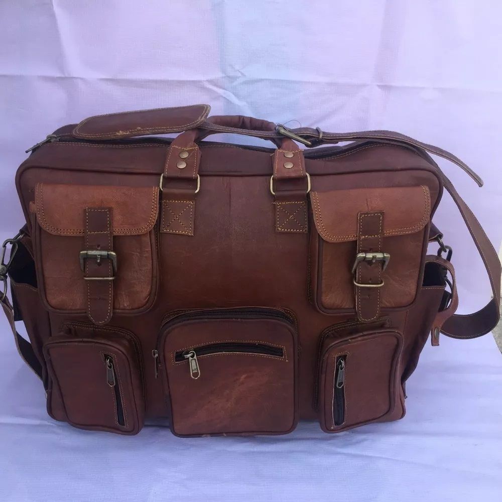 Bag Leather Travel Duffle Gym Weekend Overnight Luggage Holdall Large