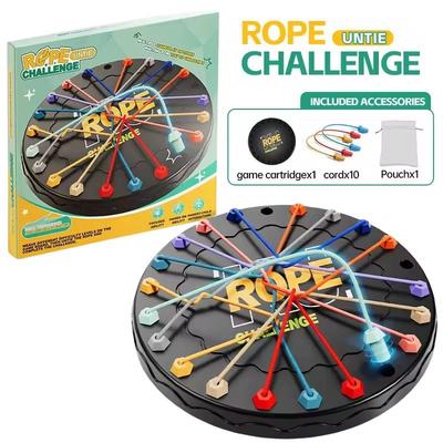 1 Set Kinder Seilknoten Puzzle Soziales Brettspiel Farbige Linie Verdrehte Verbundene Seile Sortieren Logisches Denken Herausforderung Strategie Tischspiel