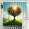 1pc Heart Tree Fantasy Shower Curtain - Vivid Colors, Dreamy Design, Polyester, 70.8x70.8", 12 Hooks, Washable