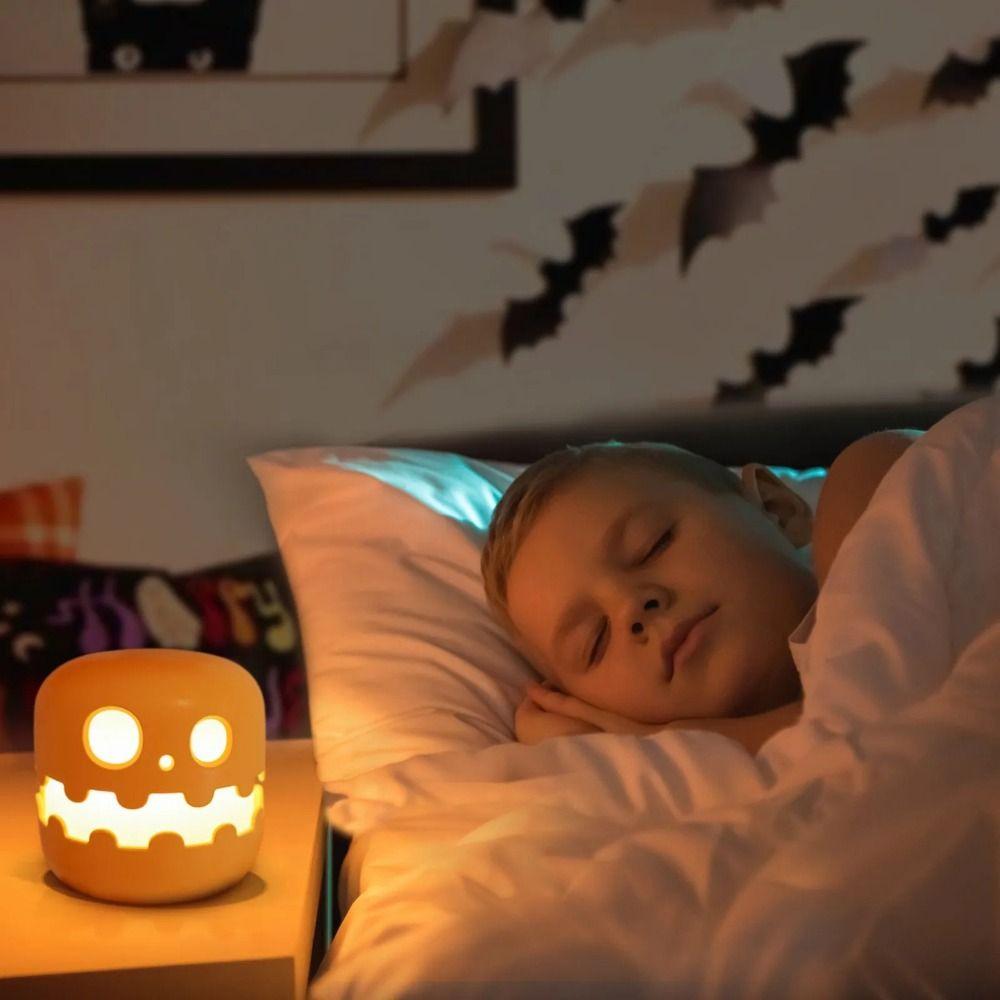 Push Type Pumpkin Night Light Auto-off Timer Mini Pumpkin LED Lantern Halloween Pumpkins Lamp  Desk