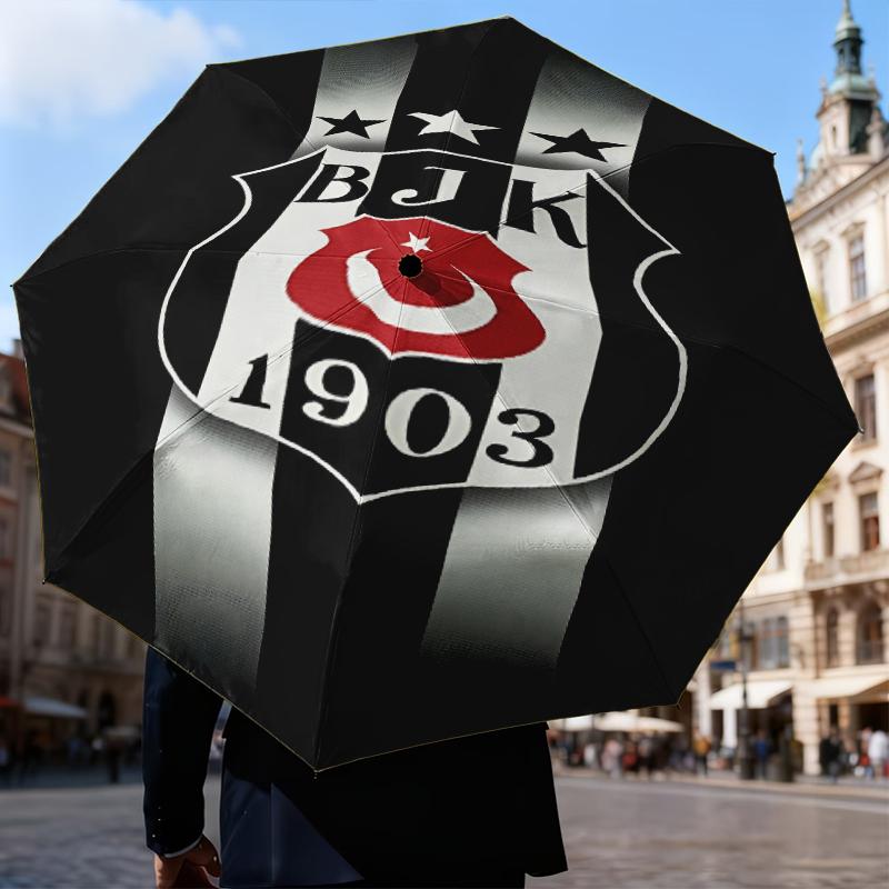 Besiktas Crest Legacy 1903 Umbrella Folding umbrella, automatic umbrella 8-Frame for Travel, camping Use Gift for Halloween Christmas