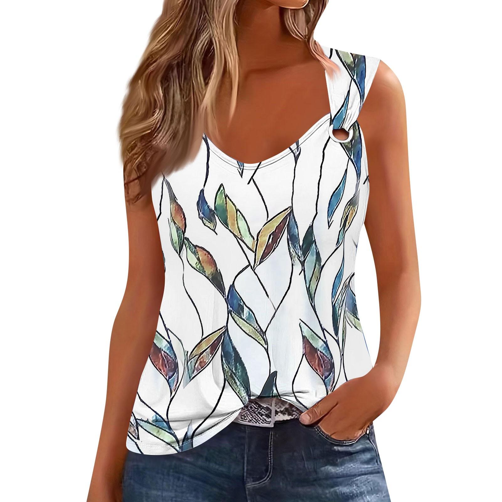 

Жіноча безрукавка Одягнені повсякденні сорочки Літні вільні камзоли Милий модний одяг Блузки без рукавів XL білий