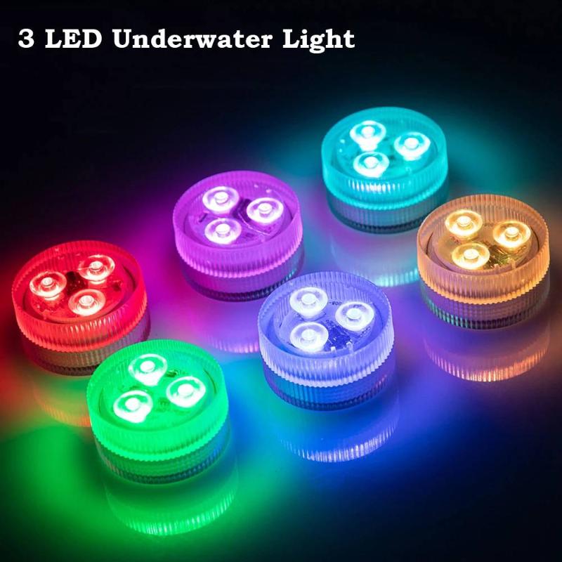 LED Underwater Light Adjustable Color Changing Submersible Pool Lamp for Outdoor Garden Pond Vase Accent Lighting
