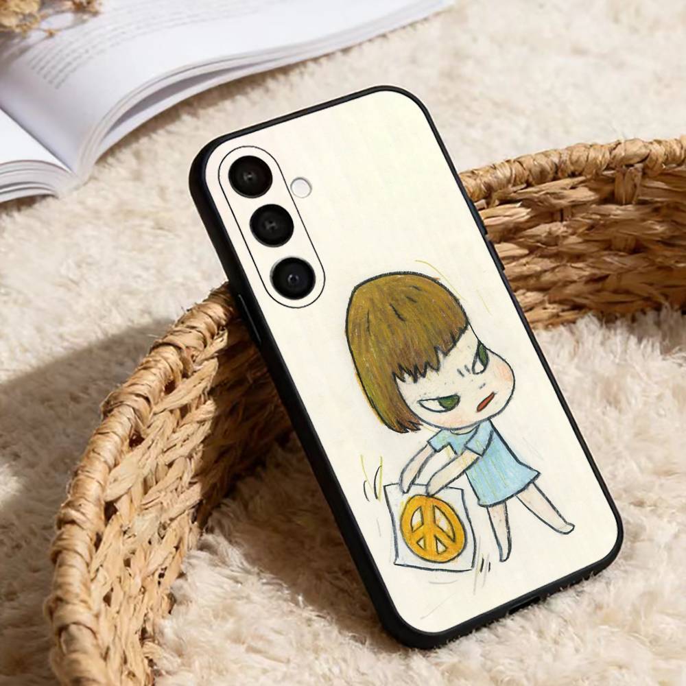 Y-Yoshitomos Art N-Nara Phone Case For Samsung Galaxy A20,21s,22,31,32,52,53,72,73,80,91 Soft Black Shell