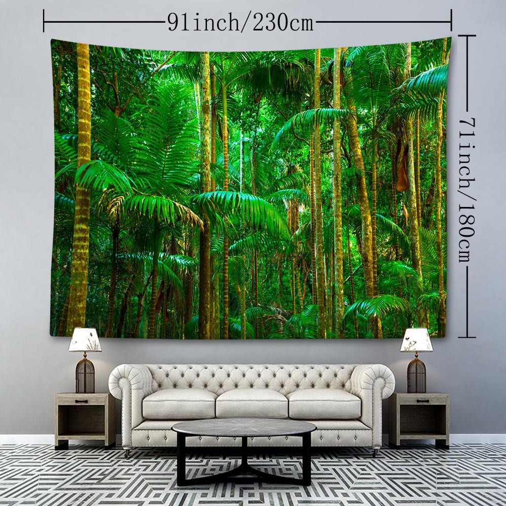 1pc Tropical Jungle Tapestry Wall Hanging, Room Decor, Bedroom Decor, Living Room Background, Natural Style Backdrop Cloth, Hanging Tapestry