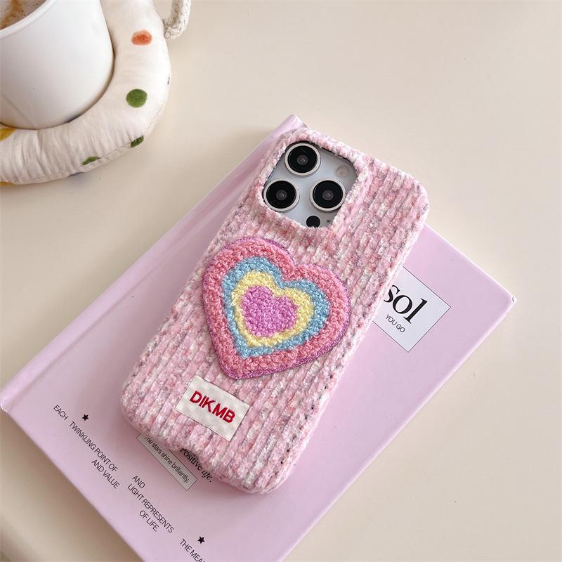 New Autumn and Winter Velvet Corduroy Phone case Girl's love Soft case Suitable for IPhone17 16 15 ProMax Phone case