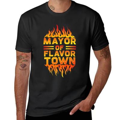 Design for Mayor of Flavor Town T-Shirt Anime Animal Prinfor Boys Big and Tall T Shirts for Men