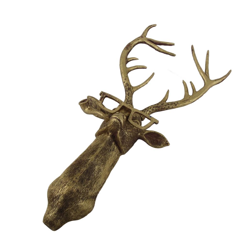 Home Decor Waterproof Bronzed Resin Animal Hanging Sculpture Sunscreen Animal Head Wall Hanging Ornaments Home Decor