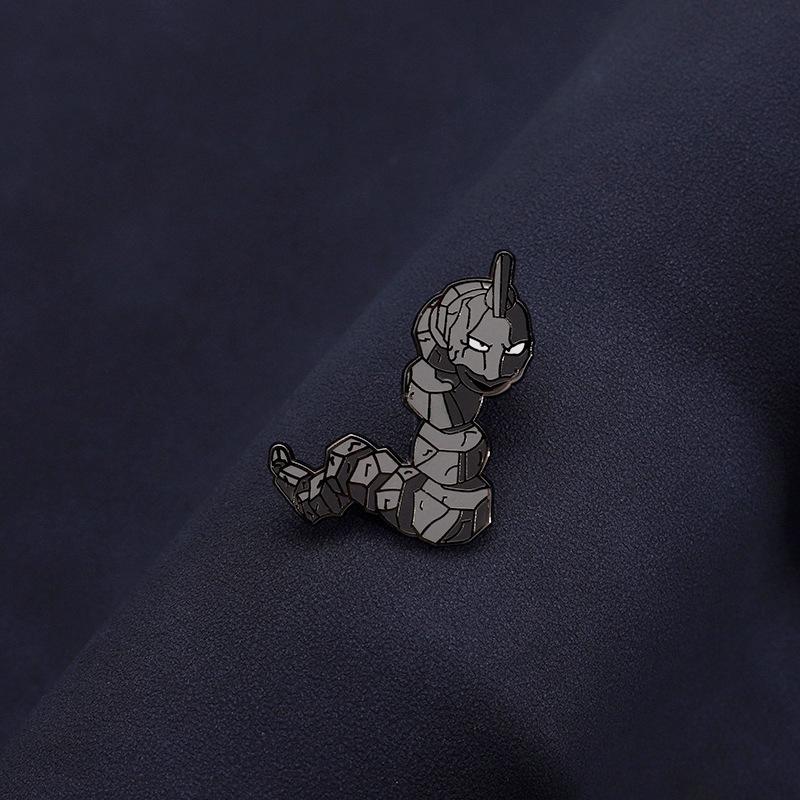 Big Playful Rock Snake Enamel Badge Creative Japanese Anime Metal Brooch For Gifts