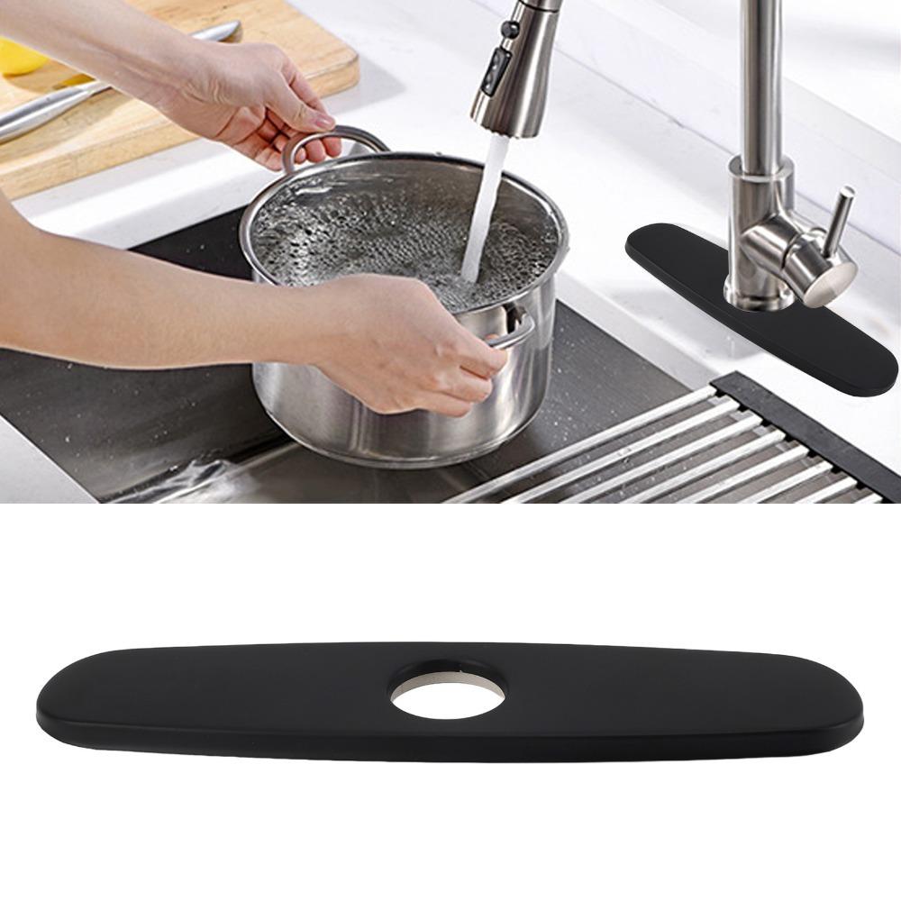 Matte Black Sink Hole Cover 10 Inch Faucet Hole Cover Plate Modern Faucet Base Plate Bathroom Oval Shape