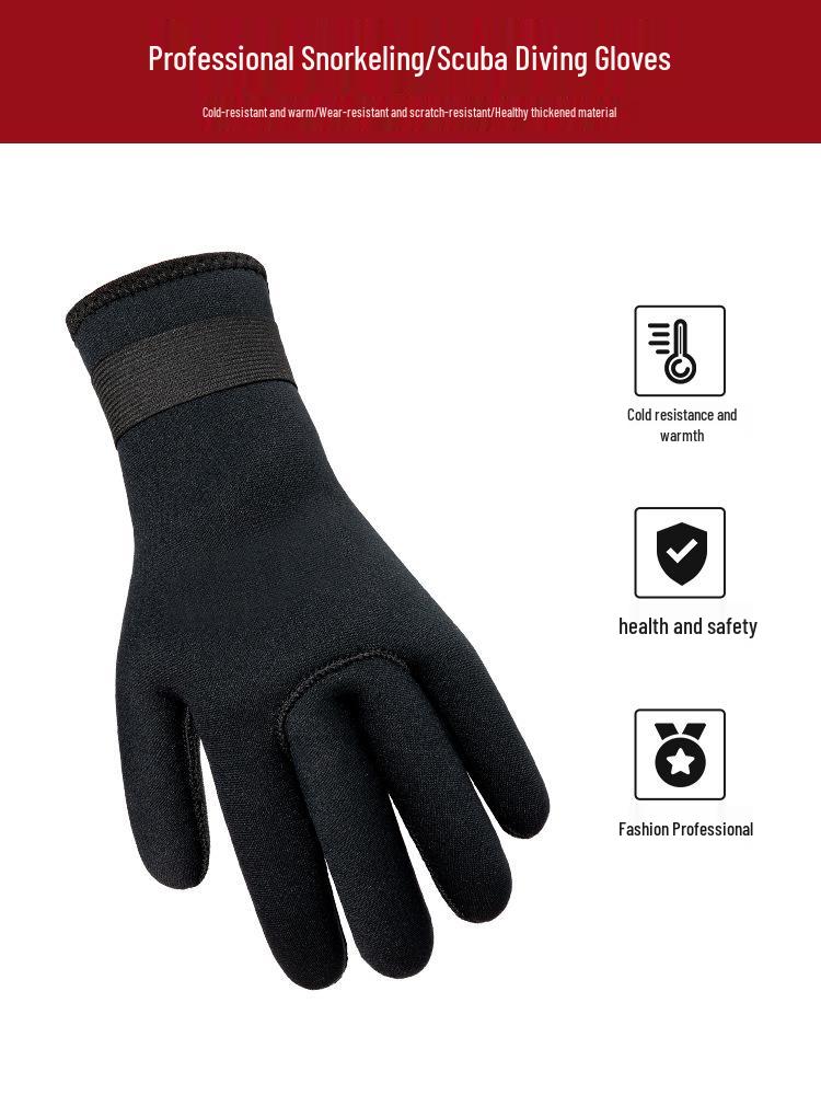 3mm/5mm Thickened Warm Non-Slip Cut-Resistant Diving Gloves for Adults and Children