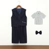 Completo Formale a Righe per Ragazzi Camicia Gilet Pantaloni Outfit da Gentiluomo per Bambini Matrimonio Festa di Compleanno Sfilata Diploma Abito Completo