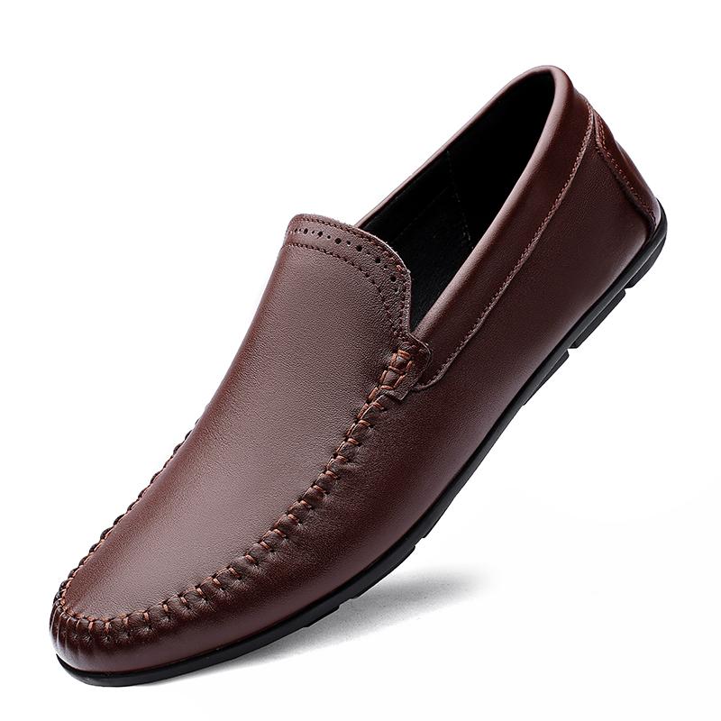 Luxury Brand Mens Casual Shoes Genuine Leather Men Business Flat Top Quality Male Oxford Shoes Handmade Breathable Walking Shoes