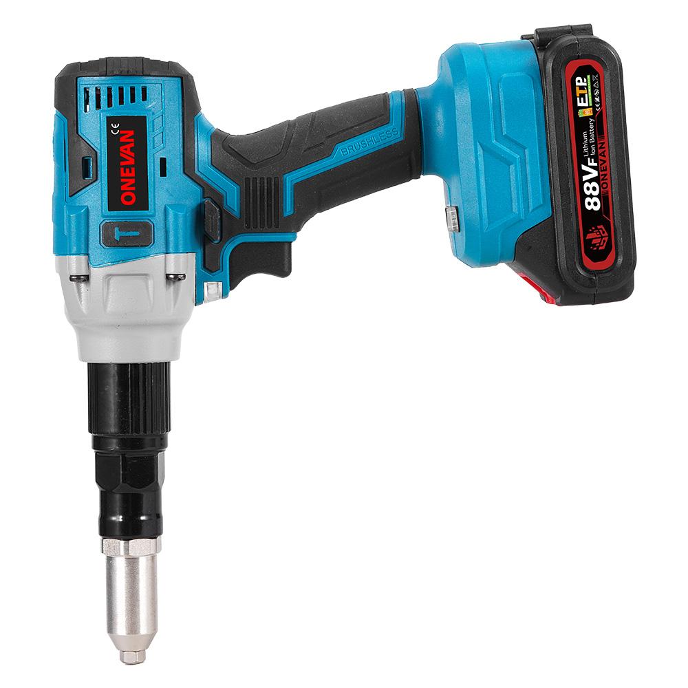 Brushless 25000N Electric Rivet Gun Cordless LED Rivet Nut Gun Drill Insert Automatic Riveting Tool For Makita 18V Battery Pin