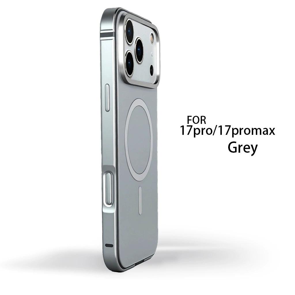 For IPhone 17 Promax Phone Case Magnetic Suction Apple 17 Pro Metal Border Original Machine Color Protective Case Air
