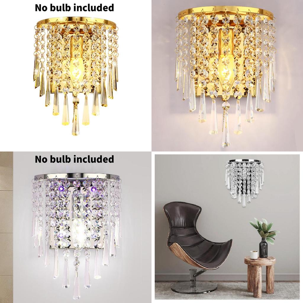Modern Crystal Wall Lamp With Led Lighting For Home Bedroom And Bedside Use