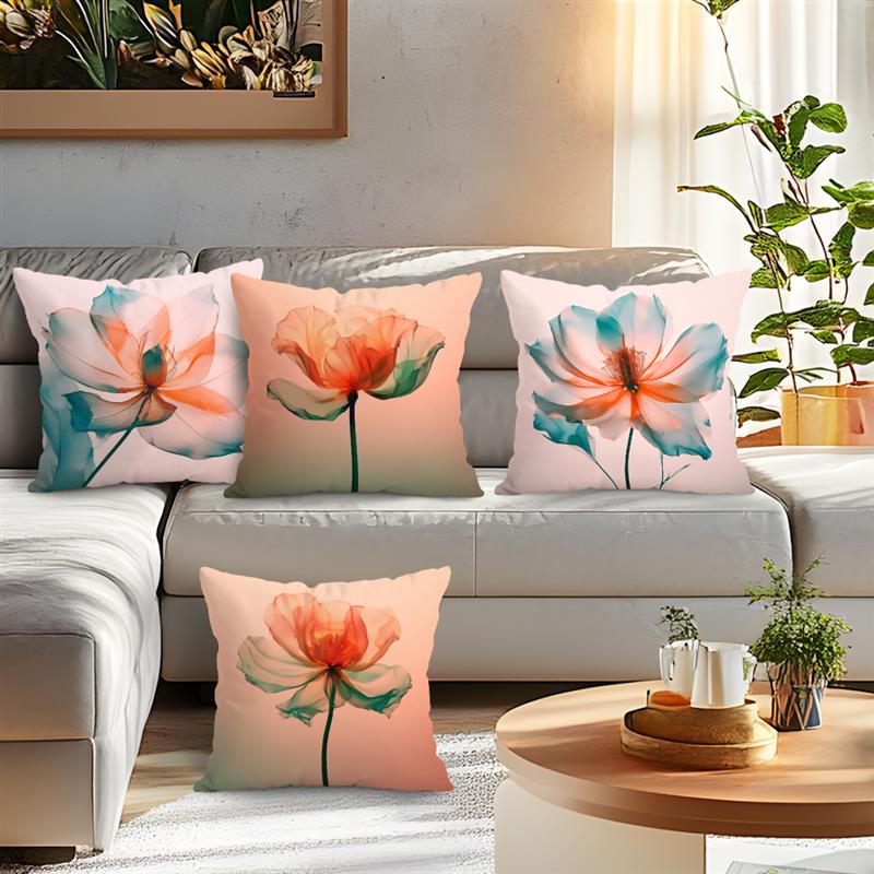 X-Ray Image Flowers Pillowcase Throw Pillow Cover Nordic Vintage Style Cushion Covers Home Living Room Sofa Couch Seat Decor