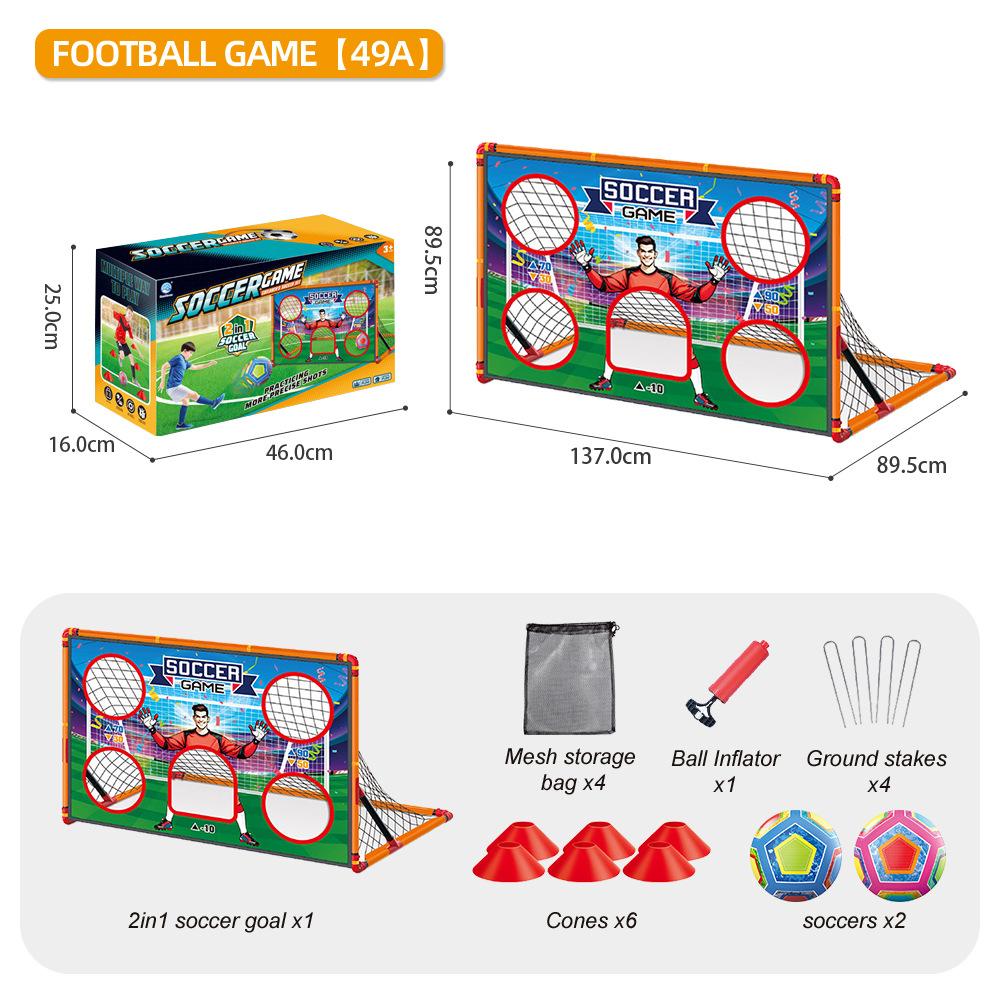 Foldable Soccer Goal Training Set Kids Portable Soccer Toy Boys Sports Gift Age 6+ New